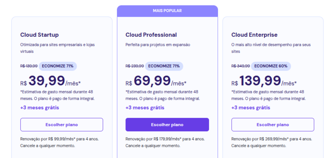 hostinger hospedagem cloud profissional